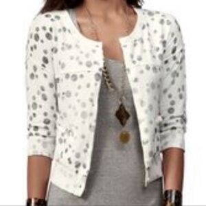 Cabi Dotty Inside‎ Out Spot Cardigan Sweater #875 Small